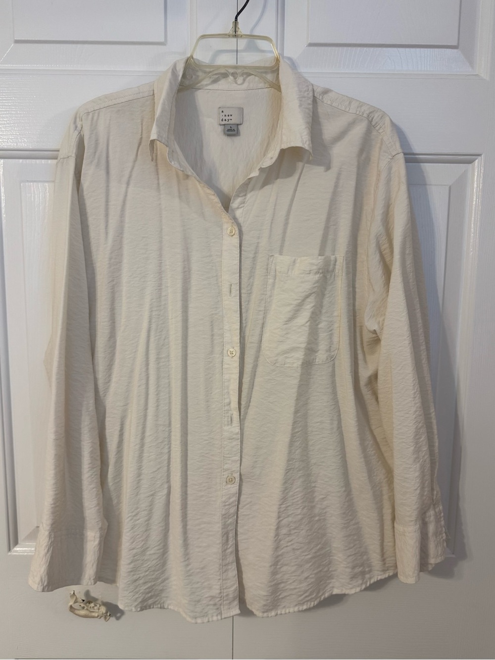 a new day Cream Button-Up Top